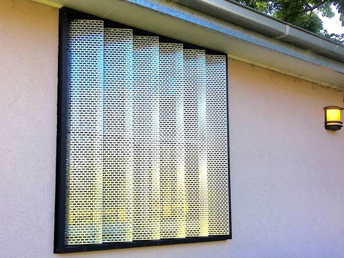 Novel shutters used on exterior window of residential building