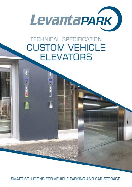 LevantaPark Custom Designed Elevators Data Sheet