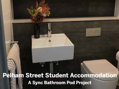 Sync bathroom pod at Pelham Street Student Accommodation
