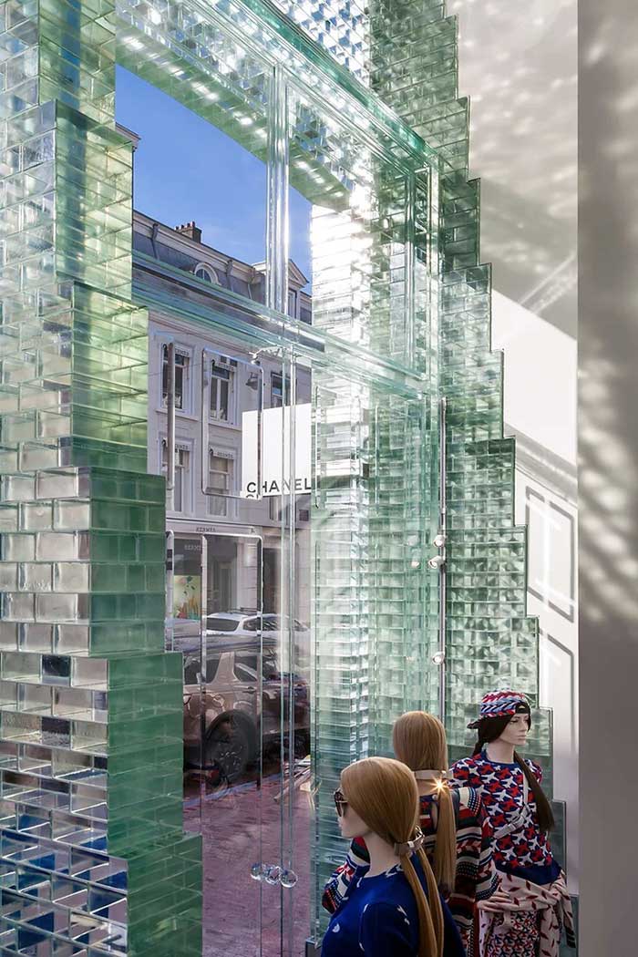 Glass brick facade at Crystal Houses reimagines the future of