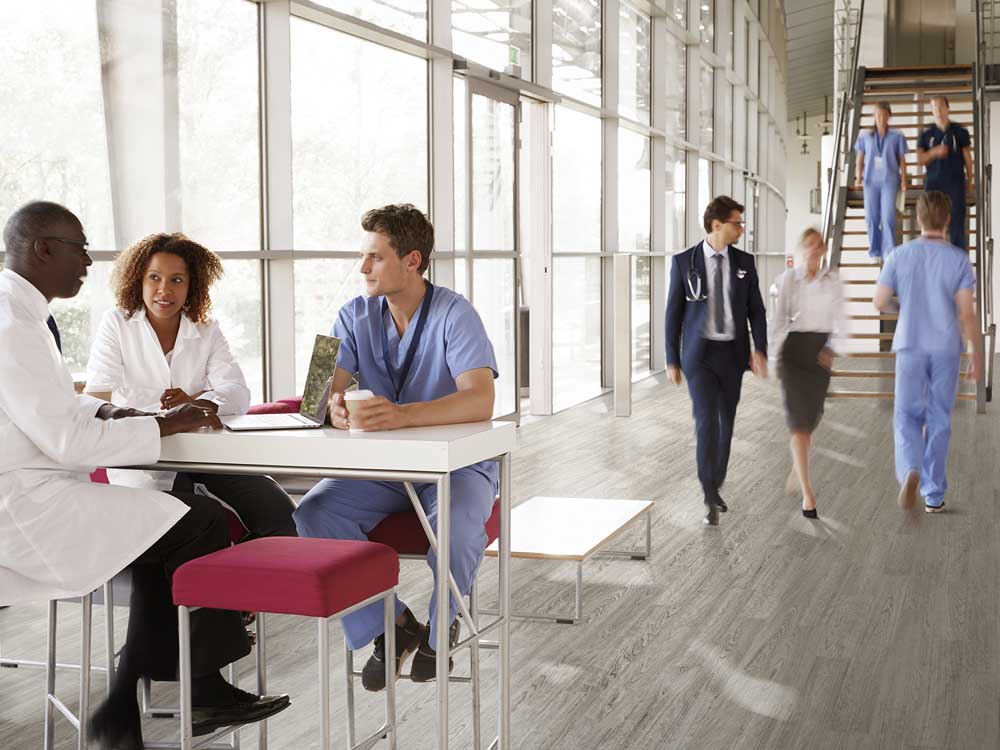 Altro Wood adhesive-free flooring in a healthcare application