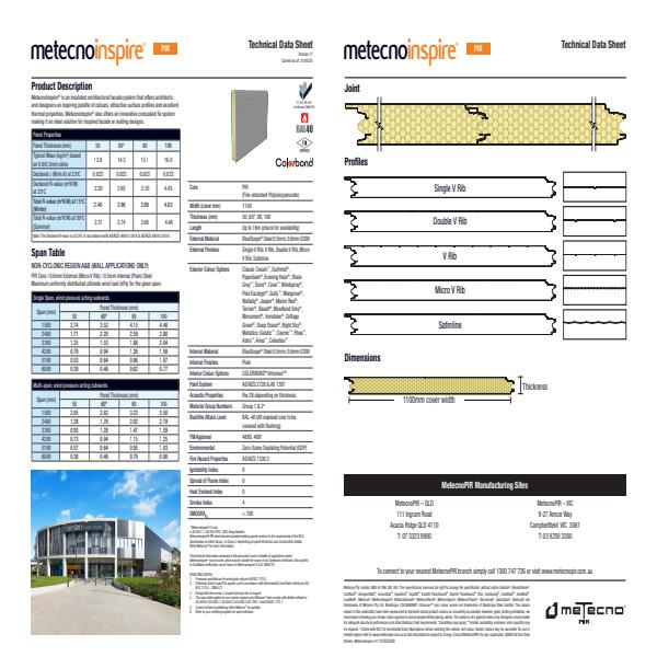 MetecnoInspire Tech Data Sheets 