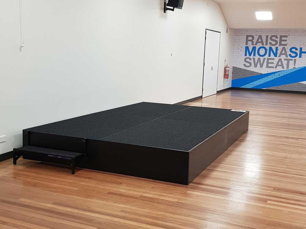 Portable stage for gymnasiums
