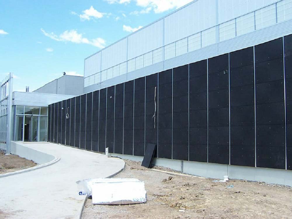 Plaspanel installation building exterior