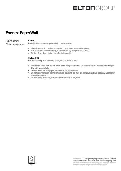 Evenex PaperWall Care Maintenance