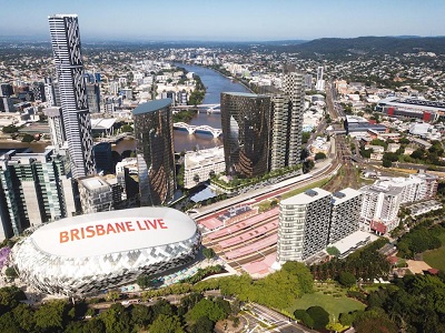 Conceptual design rendering of the Brisbane Live complex. Image: Supplied
