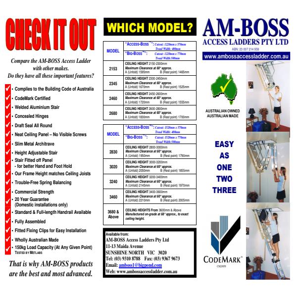 AM-BOSS Access Ladders Domestic Models