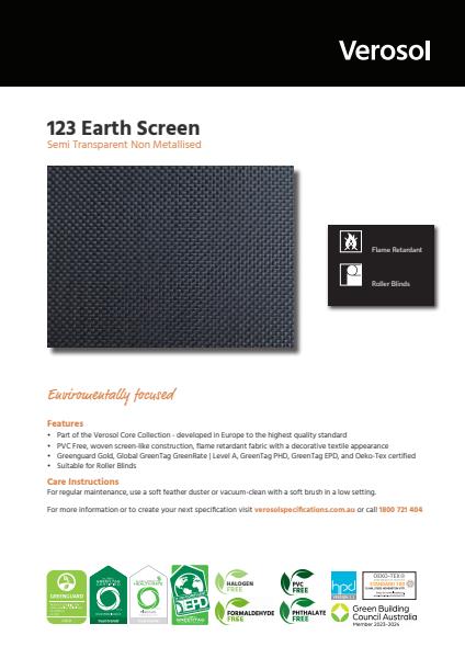 123 Earth Screen Specification 