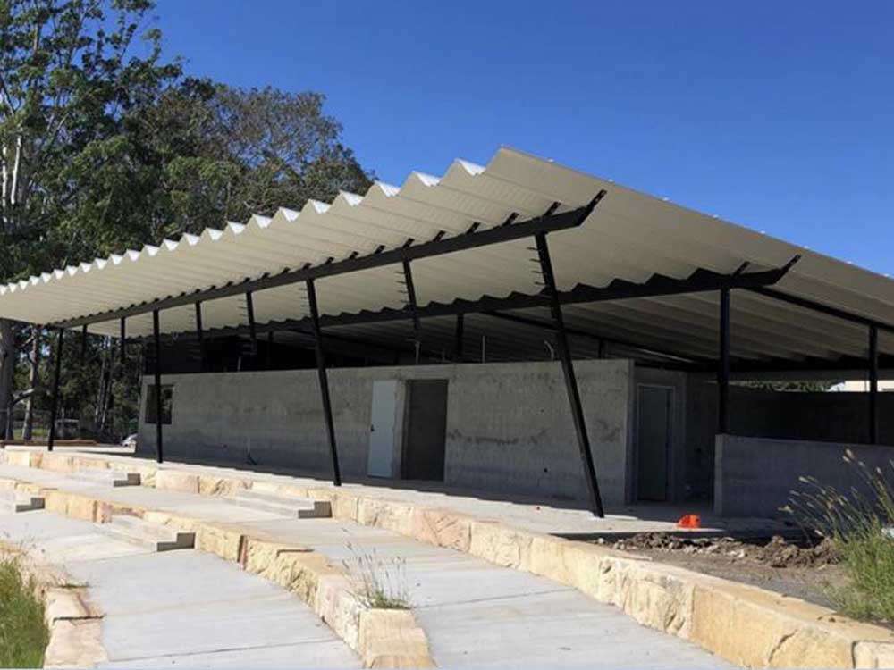 The new amenities block at Lionel Morten Oval