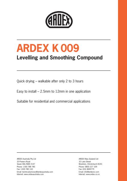 ARDEX K 009 Levelling and Smoothing Compound