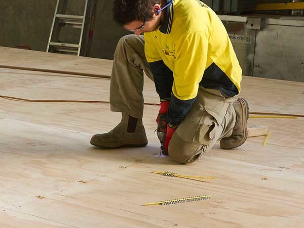 Ecoply Plyfloor is easy to work with (Photography: Trevor D&rsquo;Ambrosio)
