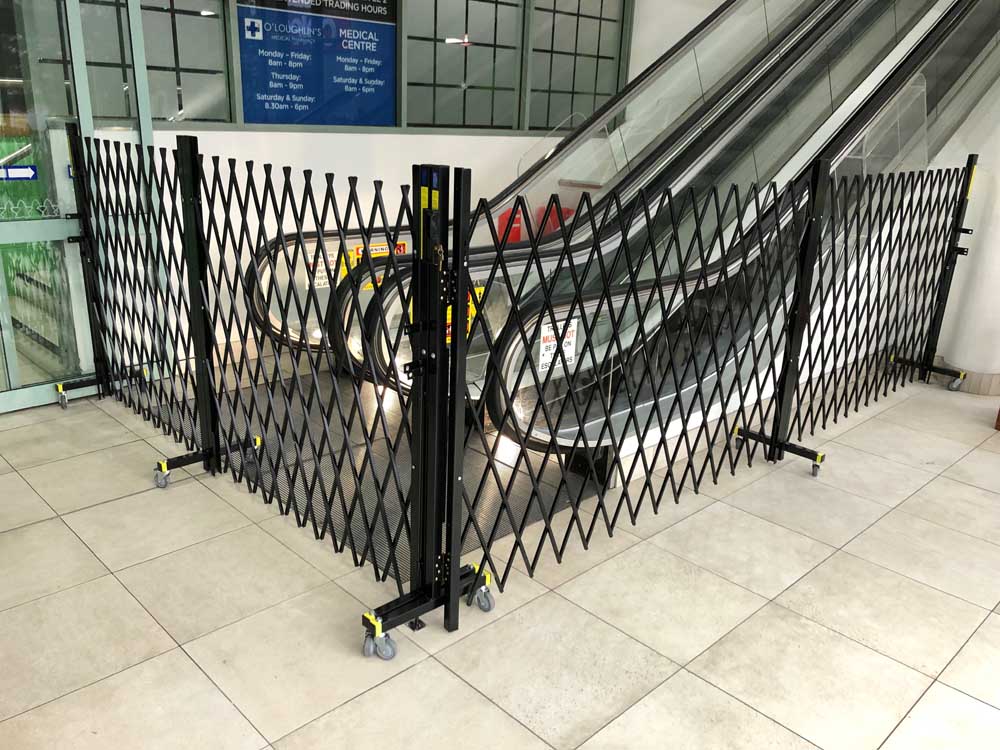 ATDC’s barriers controlling public access through travellators and escalators 
