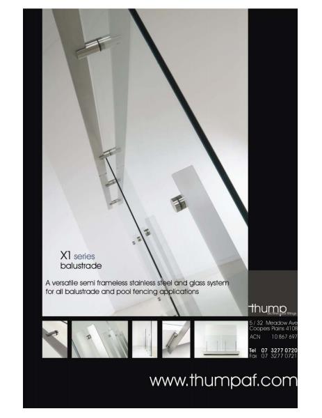 Thump X1 series Frameless Glass Balustrades