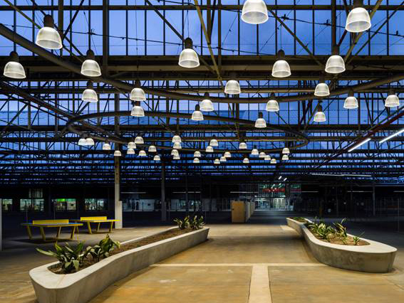 The repurposing of the Main Assembly Building is the work of Woods Bagot in conjunction with Adelaide-based Tridente Architects, while the broader precinct has also just been honoured with the Property Council of Australia&#39;s 2018 award for best development innovation. Image: Supplied
