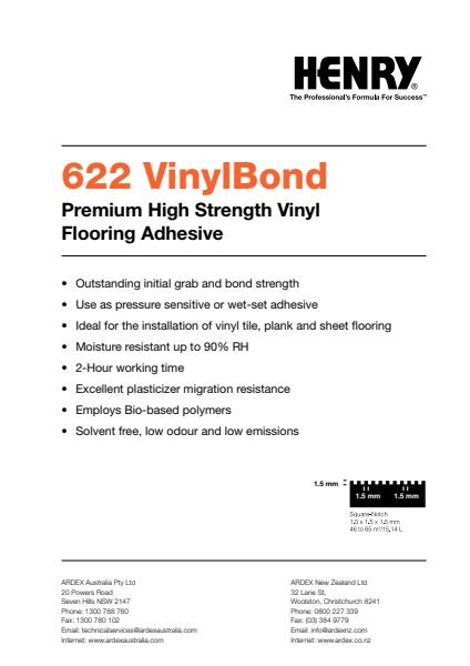 ARDEX Henry 622 Premium High Strength Vinyl Flooring Adhesive