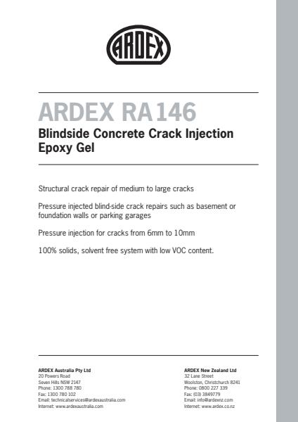 ARDEX RA 146- Blindside Concrete Crack Injection Epoxy Gel