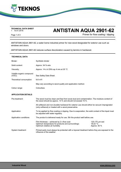 Antistain Aqua 2901 technical data sheet 3