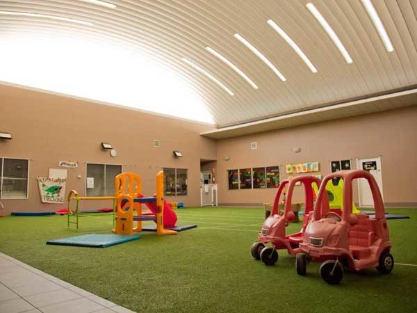 The covered courtyard at the Coomera childcare centre
