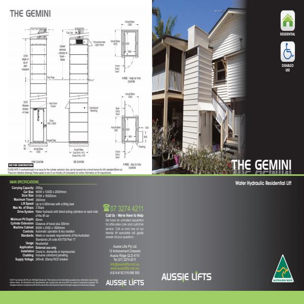 Aussie Lifts Gemini brochure