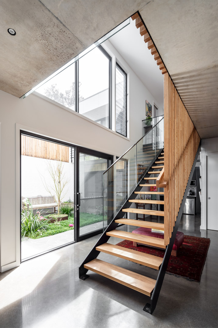white and timber house kibbin design studio