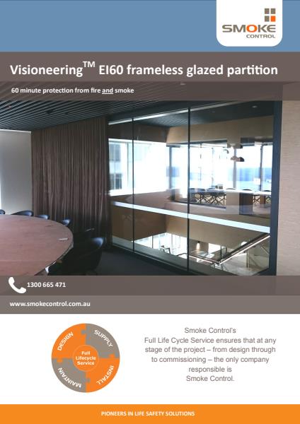 EI60 frameless glazed partition