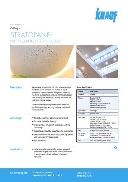 Stratopanel Product Data Sheet
