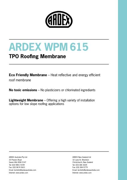 ARDEX WPM 615 TPO Roofing Membrane