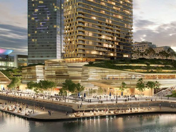 Harbourside precinct renders