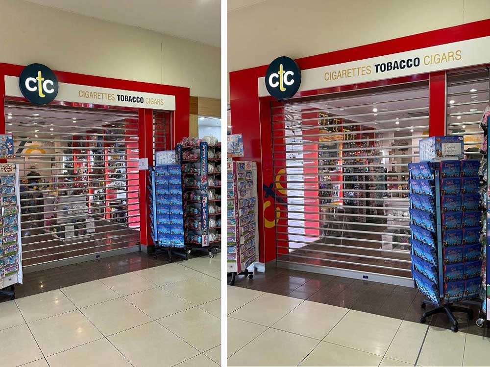 ATDC's RS7 security roller doors secure the shopfront at CTC North Tamworth