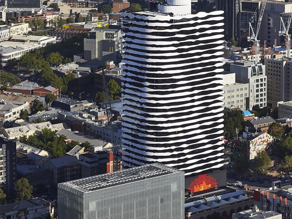 &nbsp;The face of historic Aboriginal leader William Barak on the 31-storey Barak apartments in Melbourne&rsquo;s CBD. Photography by Peter Bennetts
