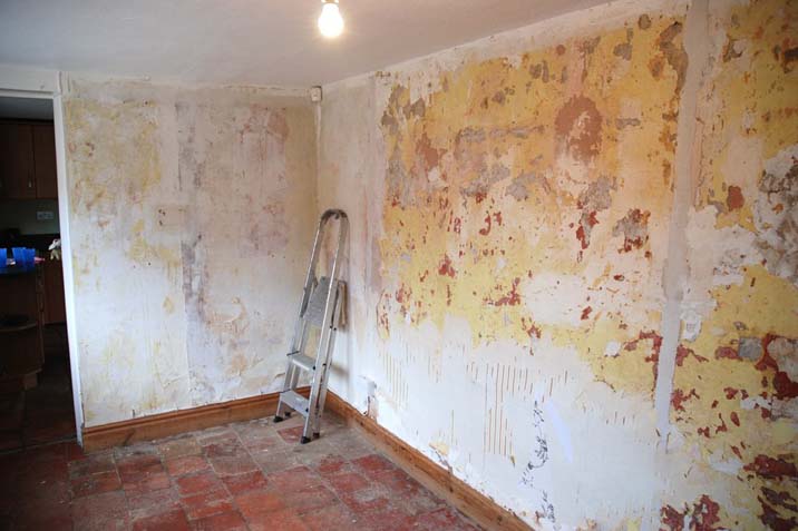 peeling scraping wallpaper removal