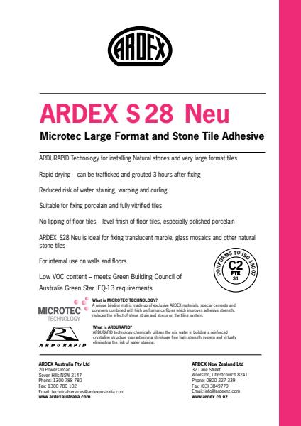 ARDEX S 28 Neu - Premium Microtec Flexible Wall and Floor Tile Adhesive