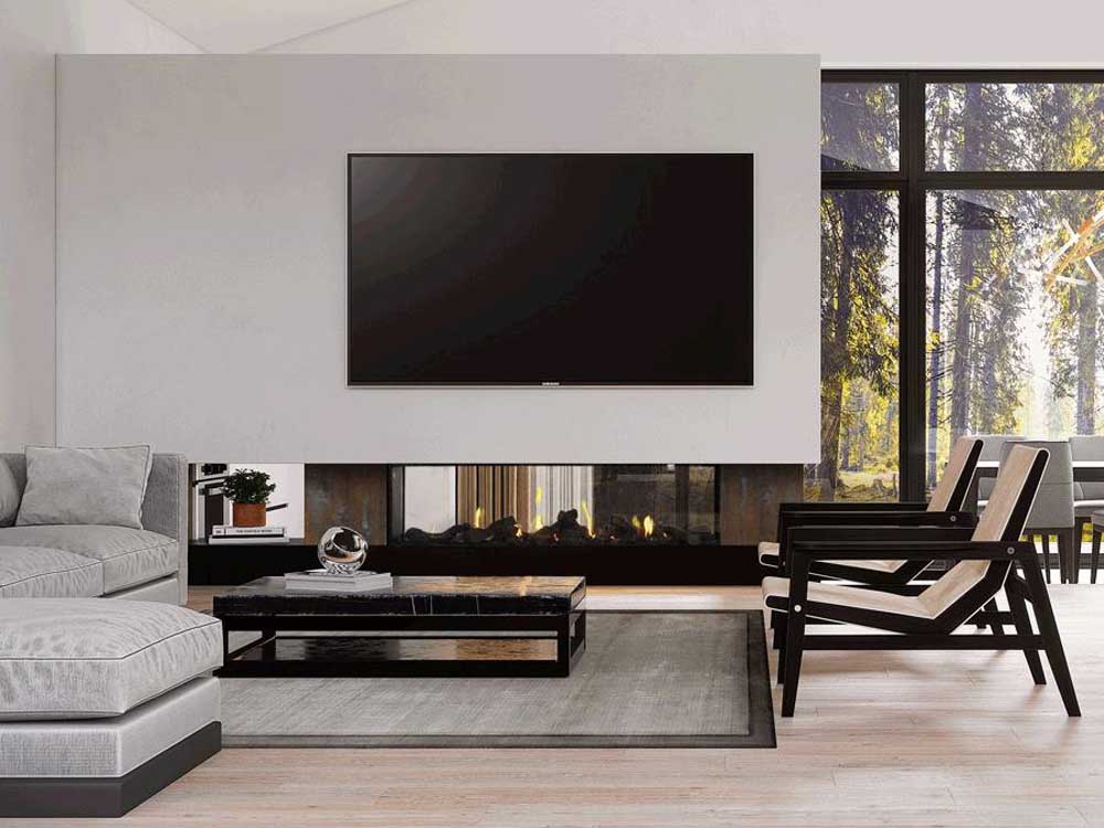 All Escea gas fires allow the TV to be placed on top of the fireplace.