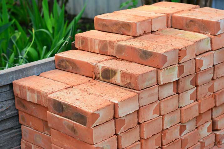 Brick Pile Laid Clay Bricks