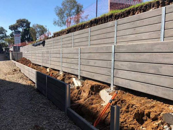 concrete sleeper retaining wall