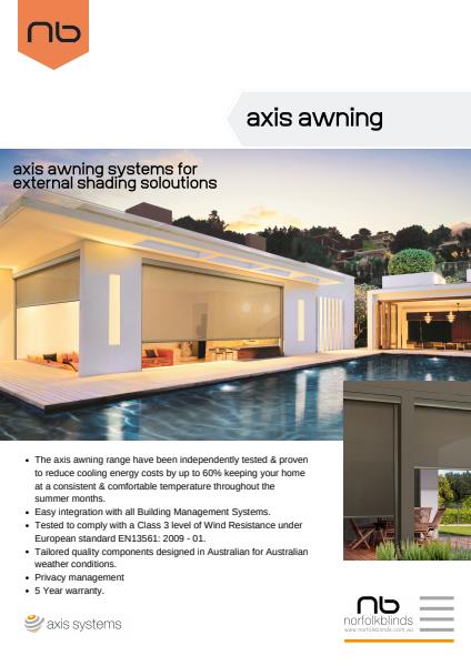 Axis Awnings Specification Sheet