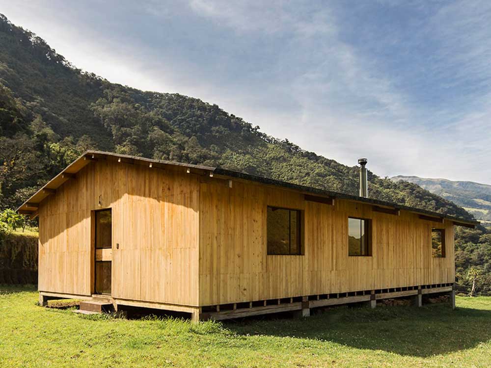 Simple home design relates to mountain landscape in Ecuador