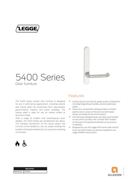 Legge 5400 Series Product Catalogue 