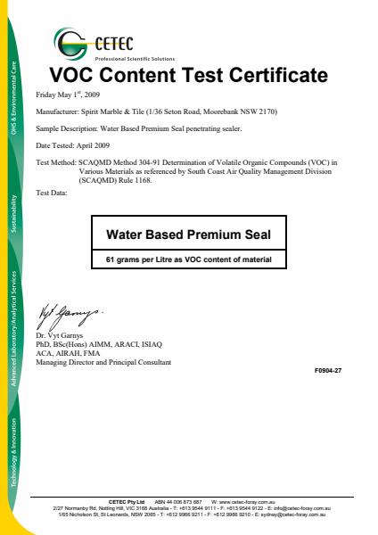 VOC Certificate