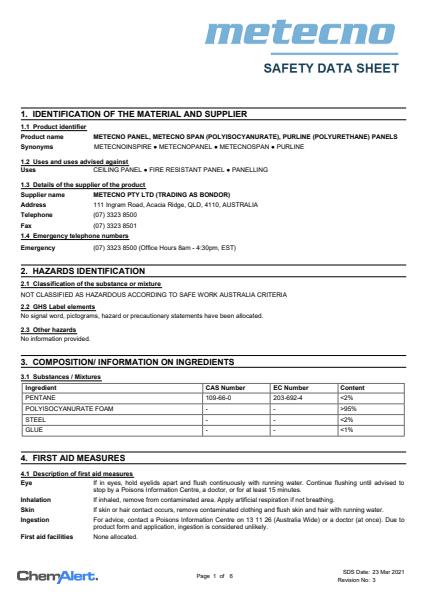 Metecnoinspire Safety Data Sheet