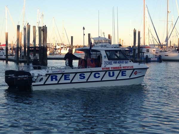 Hyne Timber Rescue in Hervey Bay Marina preparing for the blessing (Photo: Hyne Timber)