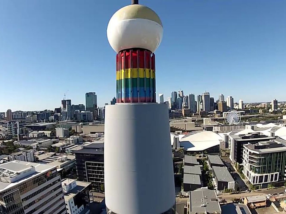 Brisbane&#39;s SkyNeedle tower will have a one-block green laneway built around its base. Image: Vimeo
