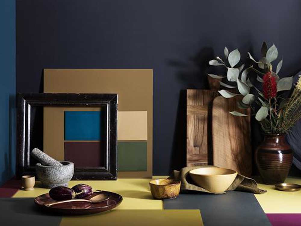Haymes colours used: 'Immersive Blue', 'Sand Haze', 'Contrast' and 'Moment'
