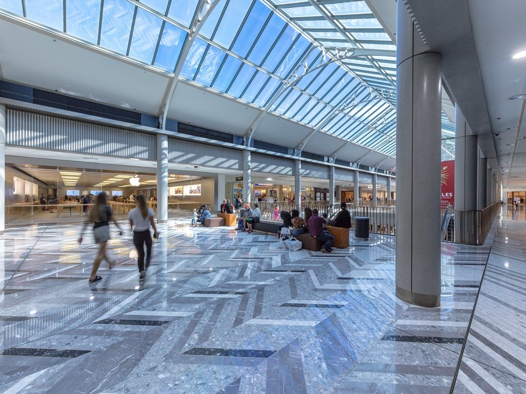 Corian was used in a cladding application in a custom colour at the Canberra Shopping Centre
