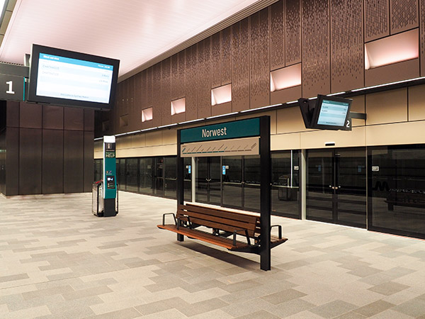 The use of industrial design in Sydney’s Metro North West street furniture