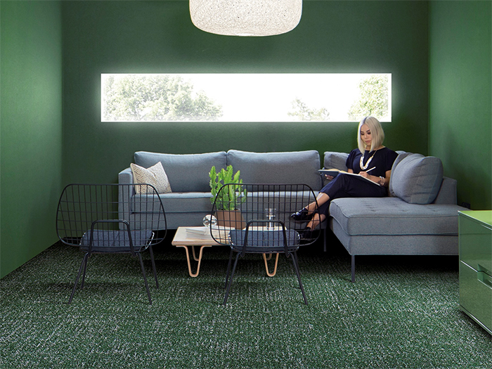 Green Interior Office Breakout Space Interface Carpet
