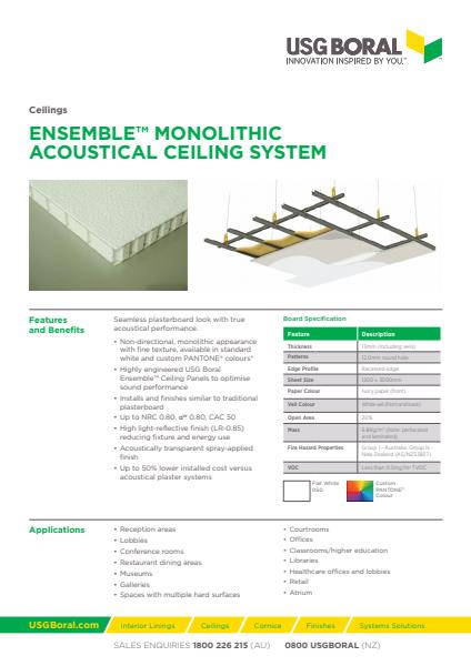 KNAUF ENSEMBLE Monolithic Acoustical Ceiling System