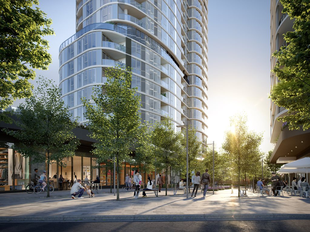 Known as The Langston in Epping and designed by architectural firm Architectus, with landscaping by landscape architects, Arcadia, this development in Epping in Sydney&rsquo;s north-west will be situated on the highest land point in the suburb. Image: Supplied
