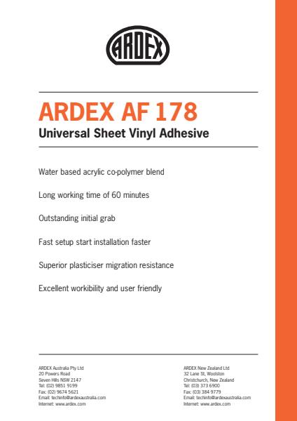 ARDEX AF 178 Universal Sheet Vinyl Adhesive
