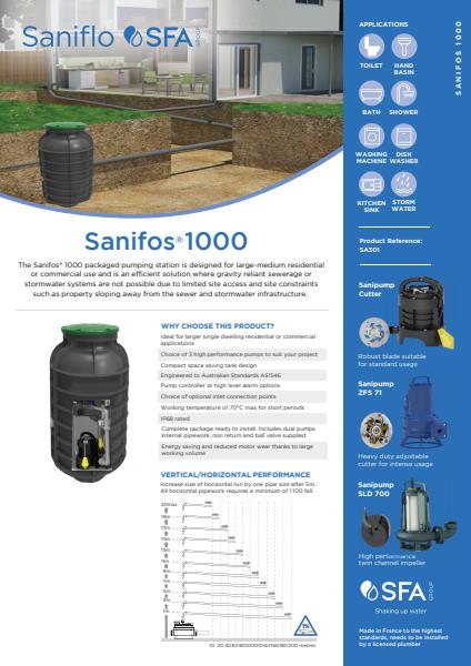 Sanifos 1000 Product Sheet